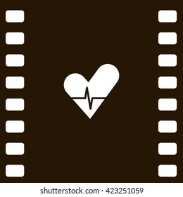 The heart and cardiogram icon