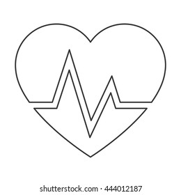 heart and cardiogram icon