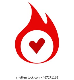 The heart and cardiogram icon