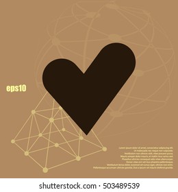The heart and cardiogram icon