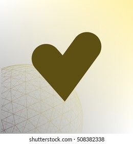 The heart and cardiogram icon