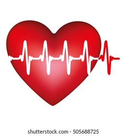 heart and cardiogram icon image 