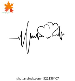 Heart with cardiogram icon. Simple illustration.