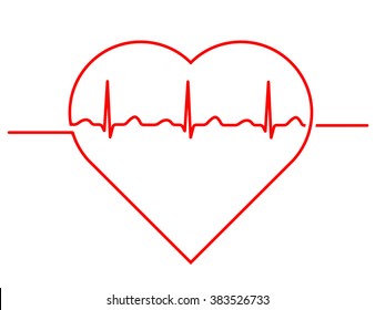 The heart and cardiogram icon with cardiogram symbol.