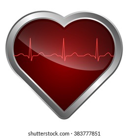 The heart and cardiogram icon with cardiogram symbol.