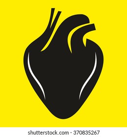 The heart and cardiogram icon. Heart and cardiogram symbol. Vector illustration