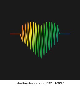 Heart cardiogram icon vector. Heart color symbol. Vector illustration .