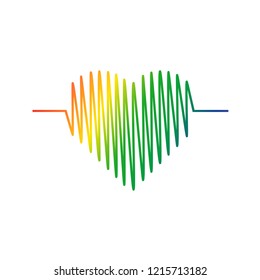 Heart cardiogram icon vector. Heart color symbol. Vector illustration .