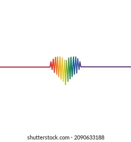 Heart cardiogram icon vector. Heart color symbol. Vector illustration .