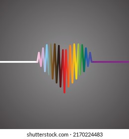 Heart cardiogram icon vector. Heart color symbol. Vector illustration.