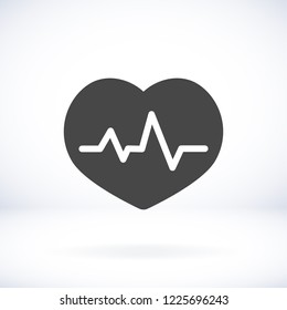 The heart and cardiogram icon. Vector  Eps 10 