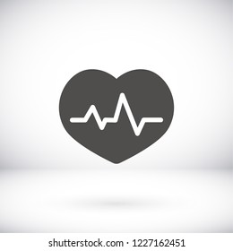 The heart and cardiogram icon. Vector  Eps 10 
