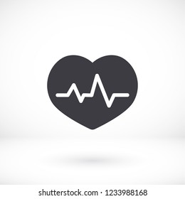 The heart and cardiogram icon. Vector  Eps 10 