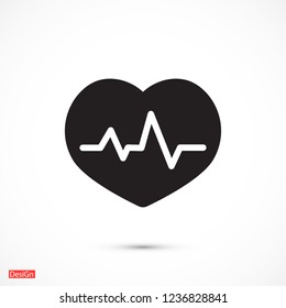 The heart and cardiogram icon. Vector  Eps 10 