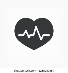 The heart and cardiogram icon. Vector  Eps 10 