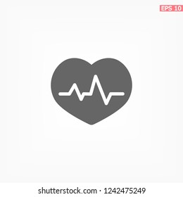 The heart and cardiogram icon. Vector  Eps 10 