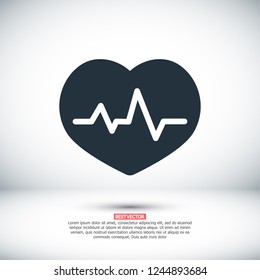 The heart and cardiogram icon. Vector  Eps 10 