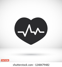 The heart and cardiogram icon. Vector  Eps 10 
