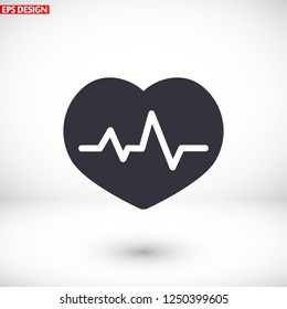 The heart and cardiogram icon. Vector  Eps 10 