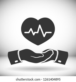 The heart and cardiogram icon. Vector  Eps 10 