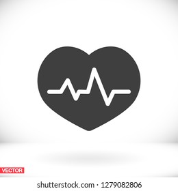 The heart and cardiogram icon. Vector  Eps 10 
