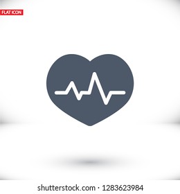 The heart and cardiogram icon. Vector  Eps 10 