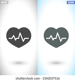 The heart and cardiogram icon. Vector  Eps 10 