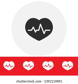 The heart and cardiogram icon. Vector  Eps 10 . Lorem Ipsum Flat Design 