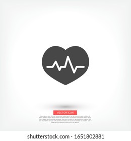 El icono del corazón y el cardiograma. Vector Eps 10 . Diseño plano Lorem Ipsum