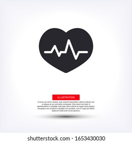 The heart and cardiogram icon. Vector Eps 10 