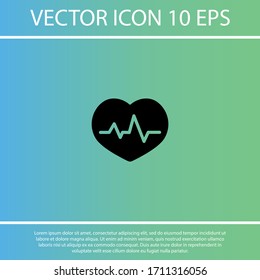 Das Herz und das Kardiogramm Symbol. Vektorillustration EPS10 . Lorem Ipsum-Flachdesign 
