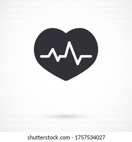 The heart and cardiogram icon. Vector  Eps 10 . Lorem Ipsum Flat Design 