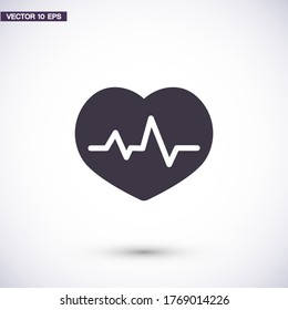 The heart and cardiogram icon. Vector  Eps 10 . Lorem Ipsum Flat Design 