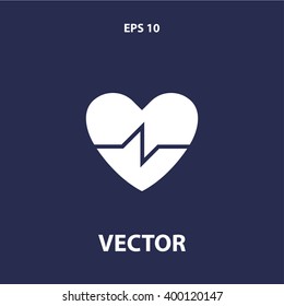 heart cardiogram icon. vector eps10 icon

