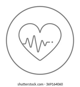 Heart with cardiogram line icon.
