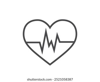 Heart cardiogram line icon. Heartbeat symbol. Medical design element. Isolated vector image in simple style