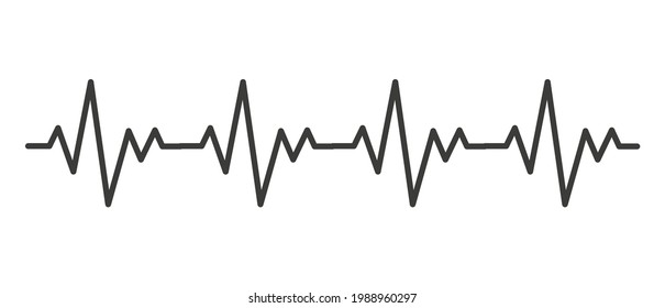 Heart Cardiogram Line Icon Simple Outline Stock Vector (Royalty Free ...