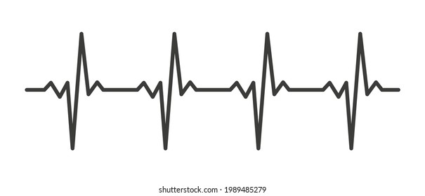 Heart cardiogram line icon. Simple outline style. pulse, ecg, ekg, hertbeat, electrocardiogram, graph, rhythm cardioid concept. Vector illustration isolated on white background. Thin stroke EPS 10