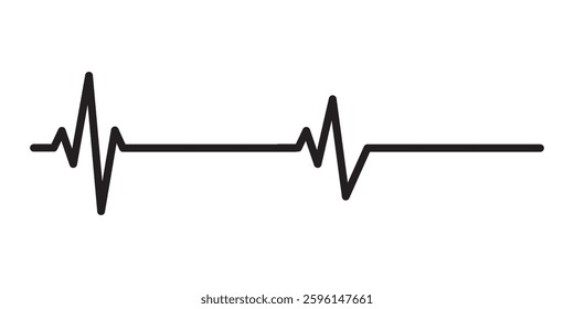 Heart cardiogram line icon. Simple outline style. pulse, ECG, EKG, heartbeat, electrocardiogram, graph, rhythm cardioid concept. Vector illustration isolated on white background. Editable stroke
