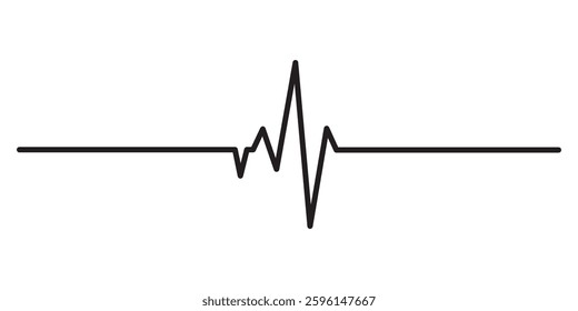 Heart cardiogram line icon. Simple outline style. pulse, ECG, EKG, heartbeat, electrocardiogram, graph, rhythm cardioid concept. Vector illustration isolated on white background. Editable stroke