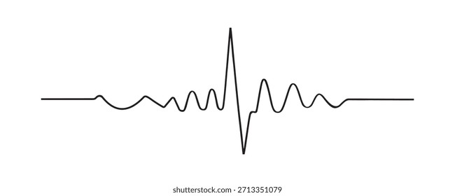 Ícone da linha do cardiograma do coração. Estilo de contorno simples. pulso, ecg, ekg, batimento cardíaco, eletrocardiograma, gráfico, conceito de ritmo cardioide. Ilustração vetorial isolada sobre fundo branco. Traço editável EPS 10