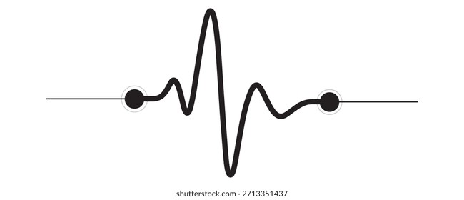 Heart cardiogram line icon. Simple outline style. pulse, ecg, ekg, hertbeat, electrocardiogram, graph, rhythm cardioid concept. Vector illustration isolated on white background. Editable stroke EPS 10