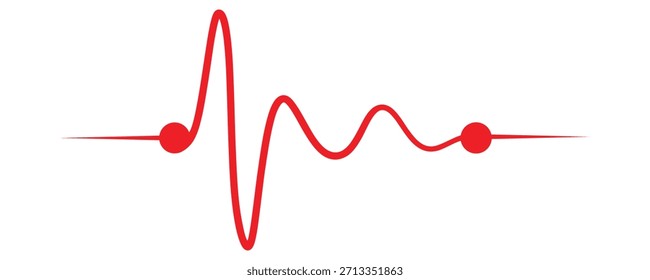 Heart cardiogram line icon. Simple outline style. pulse, ecg, ekg, hertbeat, electrocardiogram, graph, rhythm cardioid concept. Vector illustration isolated on white background. Editable stroke EPS 10