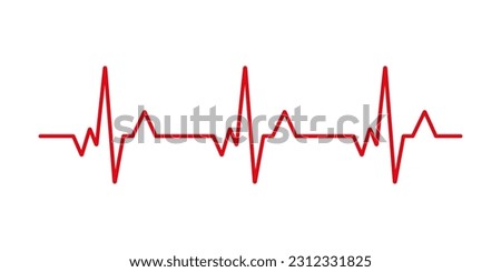 Heart cardiogram line. Vector illustration isolated on white background.