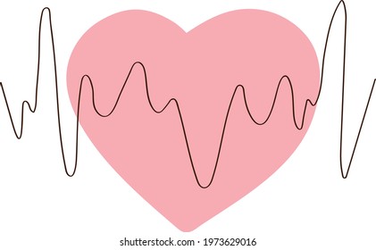 heart and cardiogram one line abstraction