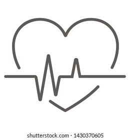 heart cardiogram outlined vector icon 