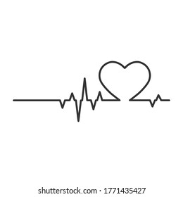 Heart Cardiogram Pulse Contour Vector Illustration Stock Vector ...