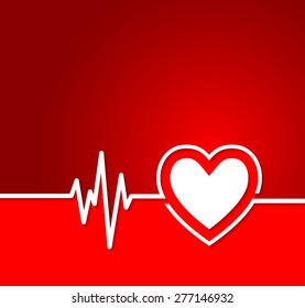 Heart cardiogram with heart shape concept.Useful as background for medical,Electrocardiogram,pharmaceutical