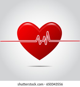 Heart cardiogram - vector illustration