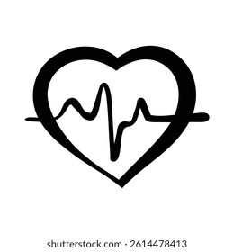 heart with cardiogram vector illustration design